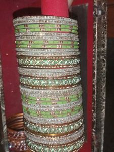 Green &amp; Gold Bangles - Set
