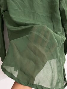 Green Button-Down sheer Shirt