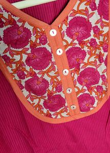 Pink Floral Kurta