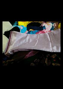 New lavendar saree with blouse piece