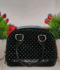 Black Beaded Handbag