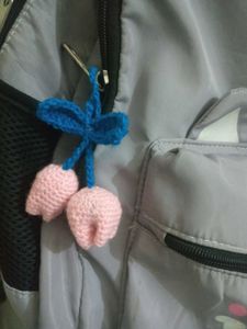Crochet Cherry Keychain