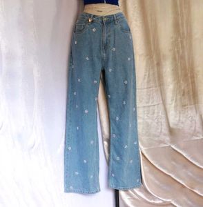 Floral Embroidered Flare Jeans