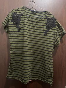 Striped Olive Top