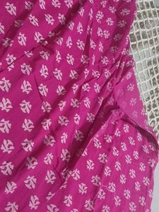 Anouk Pink &amp; White Printed Kurta