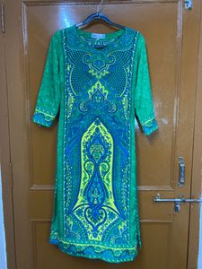 Green Printed Kurti For Women