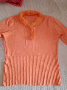 Peach Knit Sweater only 1time use