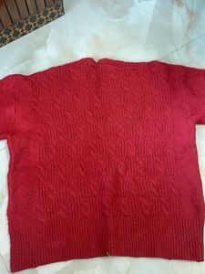 Red Cable Knit Sweater