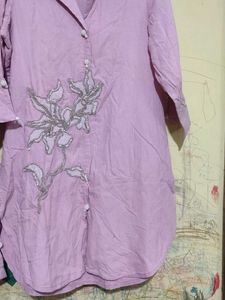 Pink Embroidered coord set