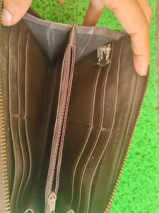 Vintage Striped Brown Wallet