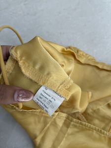 Yellow Ruched Crop Top