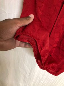 Ofsay Red Tie-neck Top