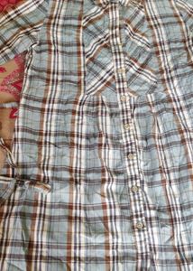 Blue Plaid Long Sleeve Top