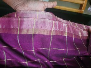 Saree ( purple colour gold check pattern sare