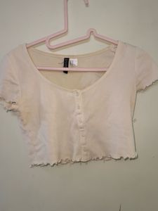 H&M White Crop Top