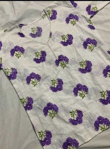 Lavender Design Short Kurti