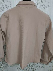 Corduroy Rhinestone Collar Shirt