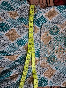 Teal Leaf Print Dress