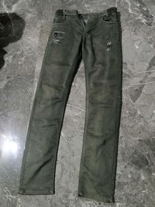 Olive Green Slim Fit Jeans
