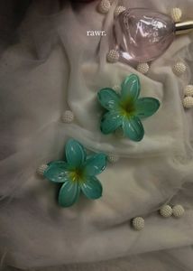 Aqua Flower Hair Clips-1pc