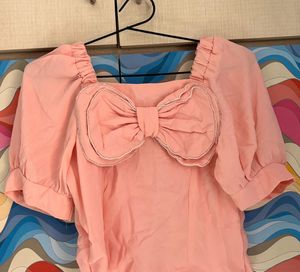 Pink Bow Top For Women