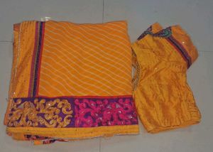 Mustard elegant saree