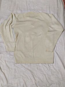 Classic Cream V-Neck Sweater