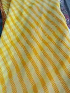 Yellow Striped Saree
