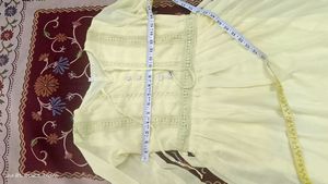 Yellow Midi Dress With Frill Sleeves