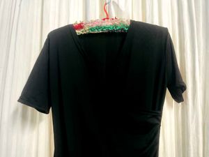 Normal Kamali Black Dress Knee Length.