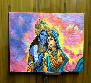 Radha Krishna  Painting On 16×20 Inches Canvas