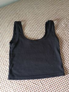 Black Ribbed Tank Top