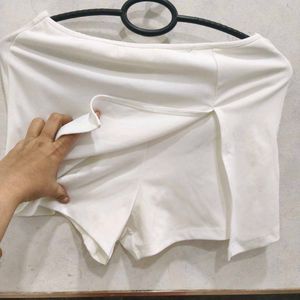 White Slit Mini Skirt - Shein