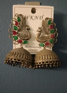 Peacock Jhumka Earrings