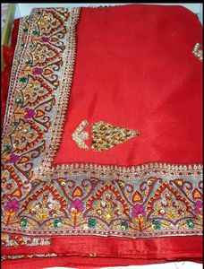 fancy red saree