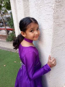 Girls Purple Anarkali Kurta Set
