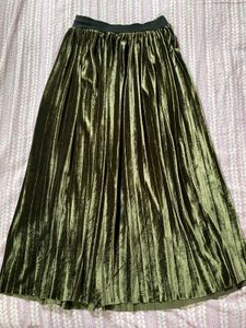 Velvet Midi Length Skirt