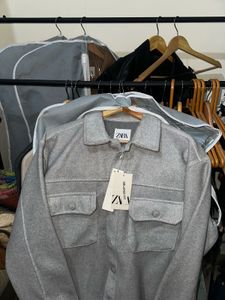 Zara Gray Relaxed Fit Jacket