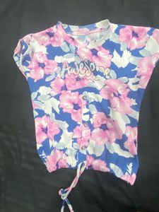 Cute Floral Top &amp; Pink Pants Set