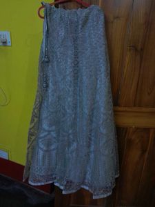 Silver Embellished Lehenga Set