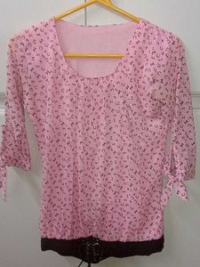 Pink Letter Print Top