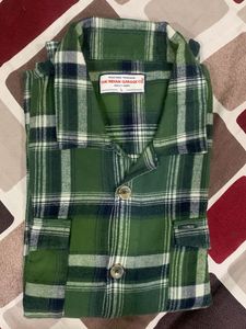 Green Plaid Flannel Shirt