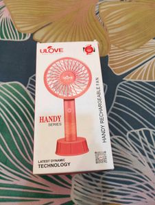 ULOVE Hand Fan Rechargeable With Stand 3 Speed