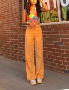 H&M Orange Wide Leg Jeans Women's