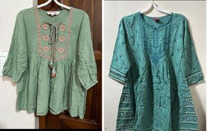 2 Cotton Short Kurthi/Tops