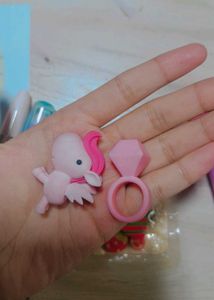 Stationery Set Of 12 Kawaii Cute Pink+Blue+Green