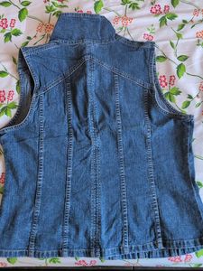 Denim Sleeveless Button-Down