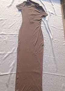 Brand New (Newme) Solid Slit Ribbed Dress