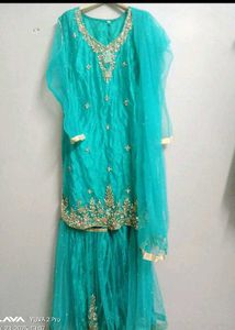 Teal Embroidered Kurta Set