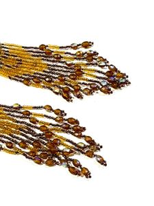 Y2k Beaded Brown Dangle Earrings